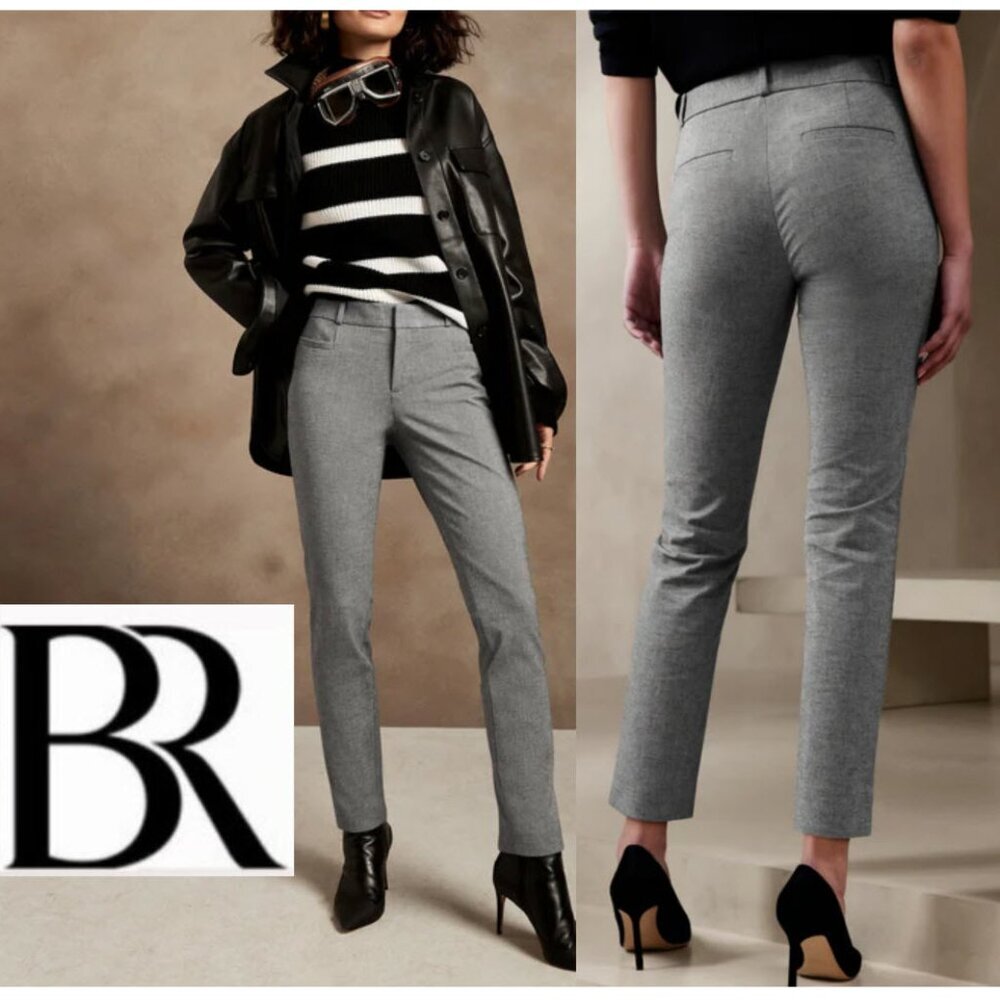 Banana Republic Sloan Pants Skinny Bi-Stretch Washable Size 4 Grey